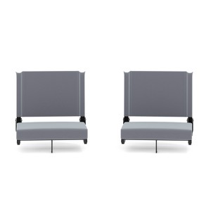 Flash Furniture Set of 2 Grandstand Comfort Seats by Flash - 500 lb. Rated Lightweight Stadium Chair with Handle & Ultra-Padded Seat - 1 of 4