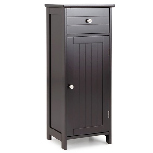 Costway Bathroom Corner Floor Cabinet Tall Bathroom Storage Cabinet W/  Shelves : Target