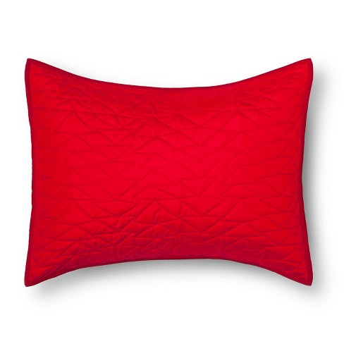 Triangle Stitch Pillow Sham Standard Red Pillowfort Target