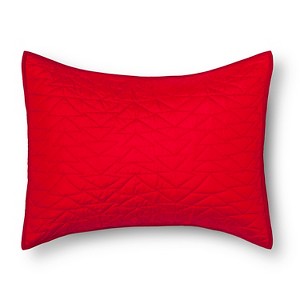 Triangle Stitch Pillow Sham (Standard) Red - Pillowfort