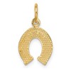Black Bow Jewelry 14k Yellow Gold Satin and Polished Horseshoe Charm or Pendant, 10mm - 3 of 4