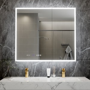36 in. x 32 in.Built-in or wall-mounted Defogging and Dimming Mirror Cabinet Adjustable Shelf with Outlet and USB - 1 of 4