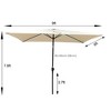 CAVINAS 6 x 9 FT Patio Umbrella with Push Button Tilt and Crank,Outdoor Waterproof Umbrella for Backyard,Poolside,Deck,Base Not Included - 3 of 4