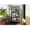 Coolbibila-62'' Height Large Greenhouse Balcony, Garden Workstation With Wheels And Adjustable Shelves, Storage Sheds For Outside - 3 of 4