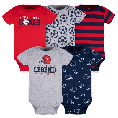 Gerber Baby Boys' 5-pack Short Sleeve Bodysuits, Sports, Newborn : Target