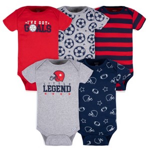 Gerber Baby Boys' 5-Pack Short-Sleeve Bodysuits - 1 of 4