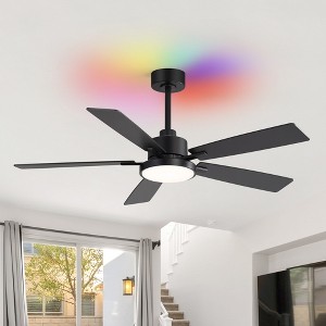 Airsurfer 52" Ceiling Fan with 3 Colors LED Light and Memory Function,6 Speeds Quiet Motor,5"/10" Downrods,Remote Included,Ceiling Fan for Living Room - 1 of 4