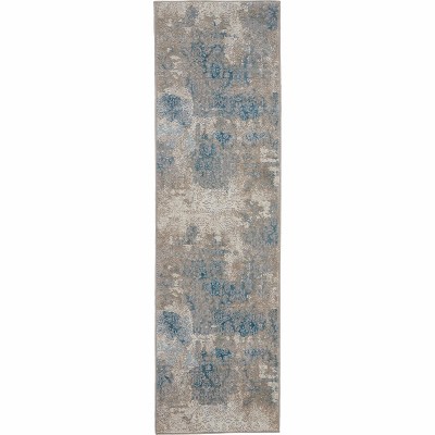 Nourison Karma Ivory Light Blue Vintage Indoor Rug