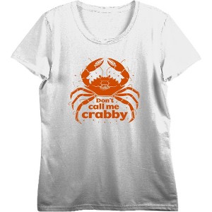 Crustacean Charm – "Don't Call Me Crabby" Women's Crew Neck Short Sleeve Top - 1 of 3