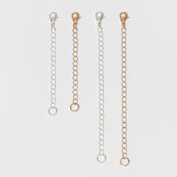 Chain Extenders For Necklace 4pc - A New Day™ Silver/Gold