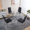 Set of 4 Modern High Back Dining Chairs with Metal Legs and PU Seats,Armless Design for Kitchen or Dining Room-The Pop Home - 2 of 4