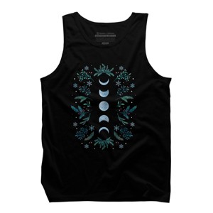 Men's Design By Humans Moonlight Garden - Teal Snow By EpisodicDrawing Tank Top - 1 of 4