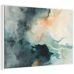 Kate and Laurel Ethereal Ink I Framed Canvas Wall Art by Amy Lighthall 42 x 32 Sylvie White, Modern, Abstract Art for Wall Decor, Living Room, Bedroom - 1 of 4