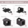 FURNIinspire Pet Crates And Houses Warm Triangular Top Cat Bed with Fleece Cloth Cover, Comfy Cat House House, Zipper Design, Brown, 16.5"*20.5"*16.5" - 4 of 4