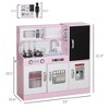 TopCompy Pretend Play Kitchen with Chalkboard Play Phone Ice Maker 5 Accessories Storage for Kids 3-8 Years Imaginative Play, Pink, 35.4"*13.4"*7.1" - 4 of 4