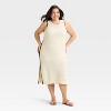 Women's Openwork Midi Sweater Dress - Universal Thread™ Cream - 3 of 3
