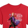 Women's - Frozen 2 - Snow Much Fun Being A Sister Anna Christmas Cropped Graphic T-Shirt - 2 of 4