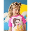 Disney Princess Belle 2 Piece Tankini Swimsuit Set Toddler Girl Rash Guard UPF 50+ Swimwear Summer Ruffle Swim Suit - 4 of 4