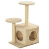 vidaXL Cat Tree Beige Engineered wood, plush fabric, sisal rope Small - 2 of 4