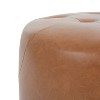 Kumasinova 29.2"Dia Coffee Table Ottoman for Living Room,Elegant PU Leather Upholstered Footrest Ottoman with Tufted Top&Wooden Legs - 4 of 4