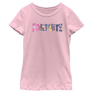 Girl's Fortnite Classic Logo Character Fill T-Shirt - 1 of 4