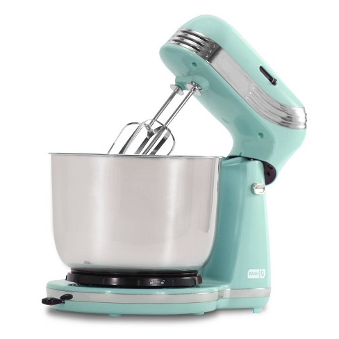 DASH Stand Mixer (Electric Mixer for Everyday Use): 6 Speed Stand Mixer  with 3 qt Stainless Steel Mixing Bowl, Dough Hooks & Mixer Beaters for