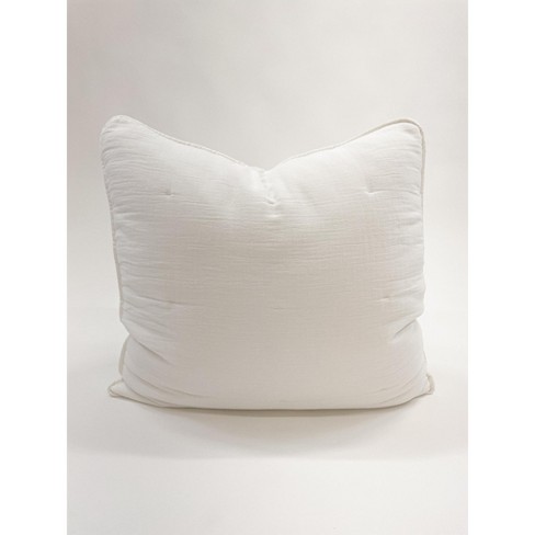 White Easy Cotton Gauze Down Alternative Euro Pillow 26x26 Anaya