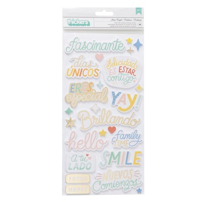 Thickers Obed Marshall Especial Shine Bright Phrase Stickers with Gold Foil, 46pcs
