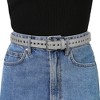 Allegra K Women's PU Leather Metal Buckle Skinny Hollow Grommet Waist Belts - 4 of 4