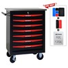 HANPURE 7-Drawer Rolling Tool Cart with Wheels, Metal Storage for Garage Workshop Repair Shop, Stainless Steel Top, Black & Red - 3 of 4