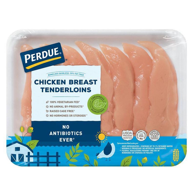 Perdue Chicken Breast Tenderloins Antibiotic Free - 0.8-1.4 lbs - price per lb, 1 of 6