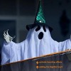 3 Pack 24.8" Halloween Hanging Ghost Decorations, Halloween Flying Ghost w/ Hats for Haunted House Graveyard Scene, Spooky Indoor & Outdoor Decor - 4 of 4
