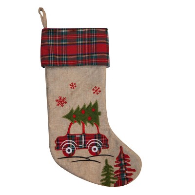 Season's Designs 20In Stocking W/ Car/ Tree