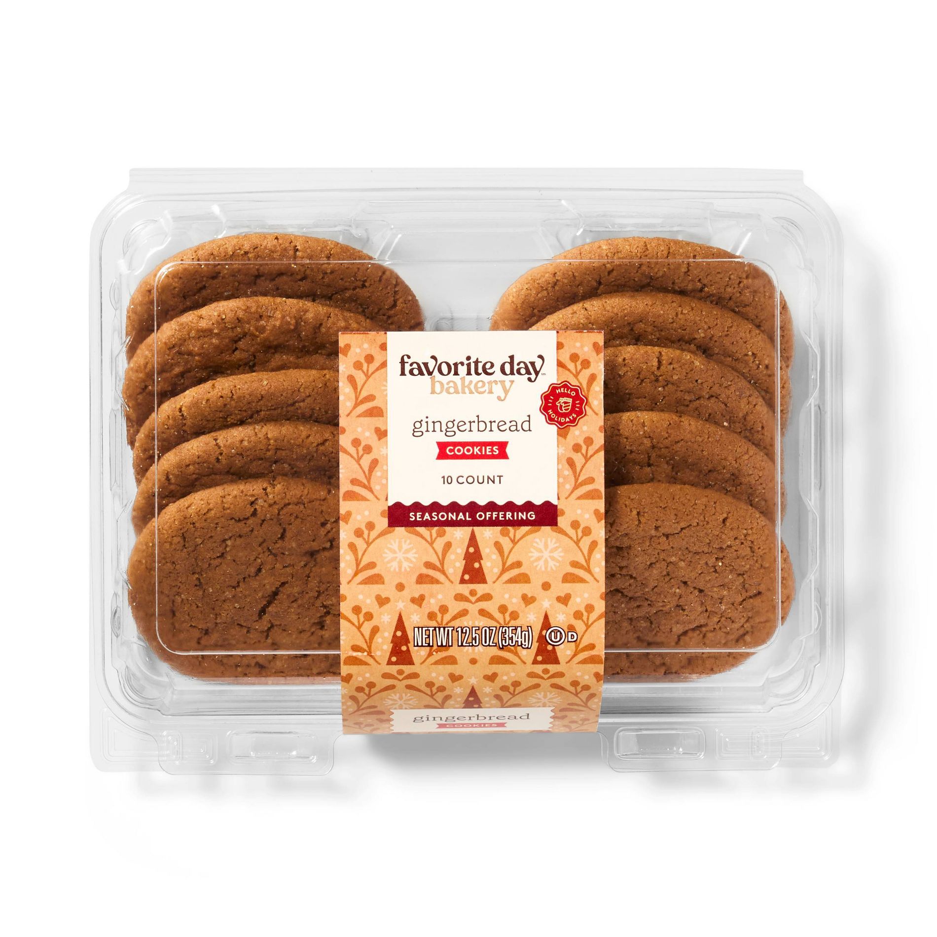 Holiday Christmas Gingerbread Cookies -12.5oz/10ct - Favorite Day™