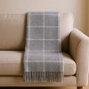 HomeRoots 50" X 67" Light Gray And White Cotton Blend Woven Plaid Throw Blanket with Fringe - 2 of 4