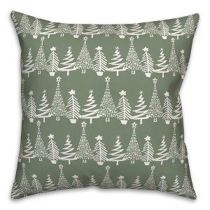 Creative Products Sage Christmas Tree Pattern 18 x 18 Indoor / Outdoor Pillow - 1 of 3