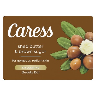 Caress Bar Soap Shea Butter & Brown Sugar, 3.15 oz, 3 Bars