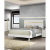 TiramisuBest Modern White 3pc Bedroom Set Queen Size Bed w LED 2x Nightstands Mattress Ready Furniture Acrylic Trim - 2 of 4