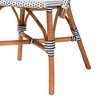 bali & pari Genica Two Tone Weaving and Rattan Bistro Chair Navy Blue/White/Natural Rattan - 3 of 4