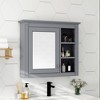 30" x 28" Medicine Cabinet, Wall Mounted Bathroom Storage Cabinet, Modern Bathroom Wall Cabinet with Mirror,Medicine Cabinet with 3 Open Shelves Grey - 2 of 4