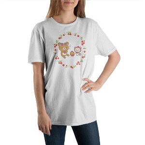Mens White RIlakumma Anime Cartoon Graphic Tee - 1 of 1