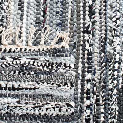 Handmade Gray Stripe Cotton Area Rug 8' x 10'