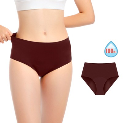 VOXSHE Period Underwear for Women Mild Absorbency Leak-proof Panties for Menstrual Red