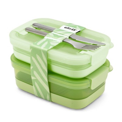 Ello 2pk Plastic Lunch Stack Food Storage Container