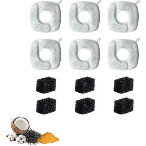 Nispira Cat Water Fountain Filter Replacement Filters for Veken 67oz, 95oz, 135oz Automatic Pet Fountain Dog Water Dispenser, 6 Packs - 1 of 4