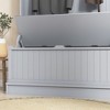 HDZNVF 3-In-1 Entryway Hall Tree with Storage Bench, Coat Rack with 4 Hooks and Shoe Storage, Gray - 4 of 4