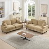 Classic 2-Piece Modular Chenille Sofa Set, Flared Arms, Removable Ruffles Pleats Skirts, Spindle Legs, 2-Seater Sofa + Loveseat - 4 of 4
