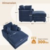 Hyleory Corduroy Chaise Lounge Chair Single Seater Recliner with Ottoman Modern Accent Chair for Living Room or Bedroom - 4 of 4