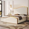 AMERLIFE Bed Frame with 61.4" High Velvet  Upholstered Headboard and Footboard - 3 of 3