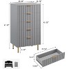 Drawer Dresser for Bedroom, Tall Modern Chest of Drawers with Deep Drawers and Wide Top, Wooden Dresser Organizer for Living Room - 3 of 4